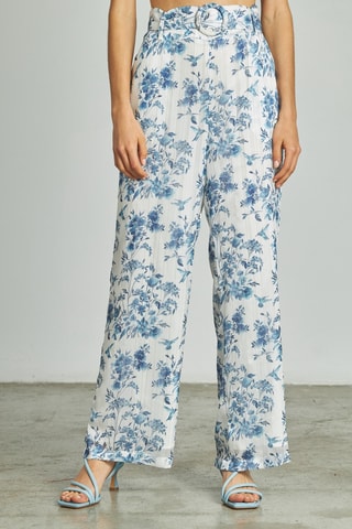 ##Pantalon droit taille haute - Bleu cobalt