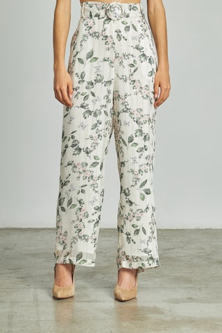 ##Pantalon droit taille haute - Kaki