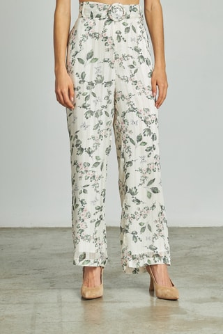 ##Pantalon droit taille haute - Kaki