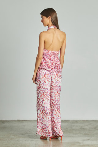 ##Pantalon droit taille haute - Rose