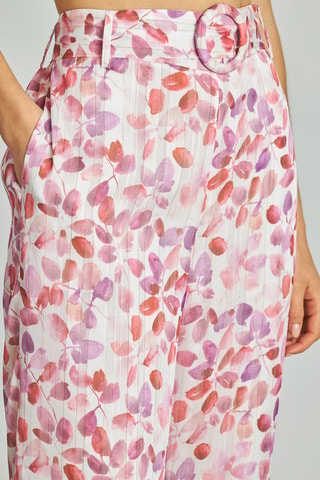 ##Pantalon droit taille haute - Rose