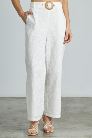 ##Pantalon droit taille haute - Blanc