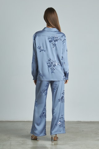 ##Pantalon droit taille haute - Ciel