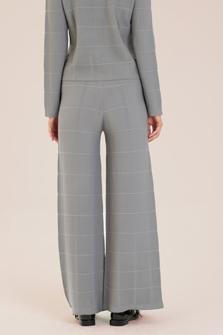 ##Pantalon droit taille haute - Gris clair