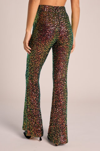##Pantalon taille haute - Vert foncé et bordeaux