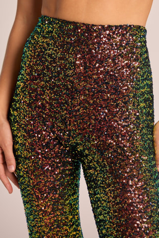 ##Pantalon taille haute - Vert foncé et bordeaux