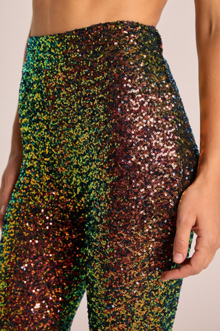 ##Pantalon taille haute - Vert foncé et bordeaux