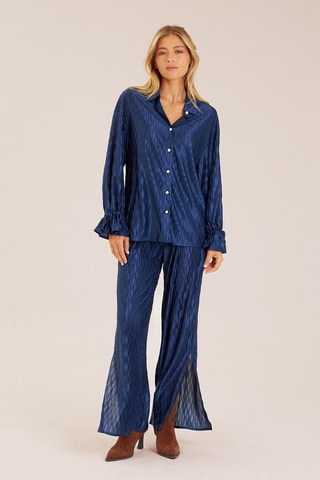 ##Pantalon taille haute - Bleu marine