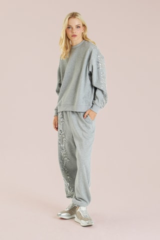 ##Jogging taille haute - Gris clair chiné