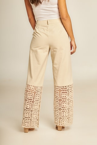 ##Pantalon droit taille haute - Beige