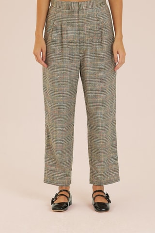 ##Pantalon droit taille haute - Beige et kaki