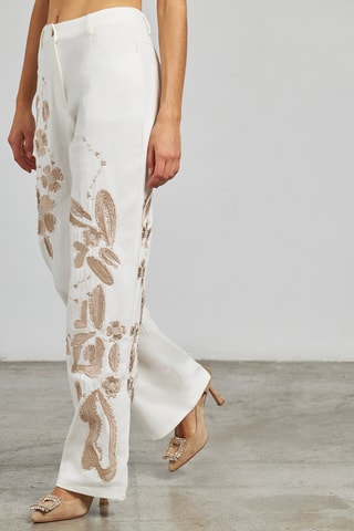 ##Jean droit - Blanc