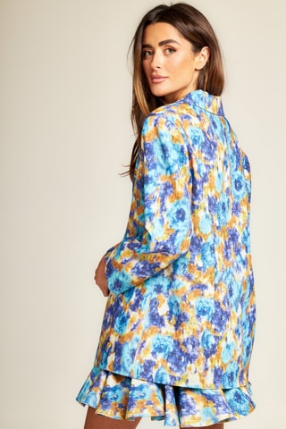 ##Veste tie and dye en ramie - Bleu