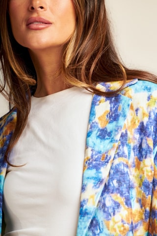##Veste tie and dye en ramie - Bleu