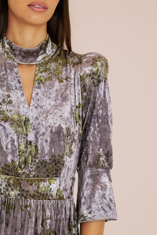 ##Robe longue en velours - Mauve