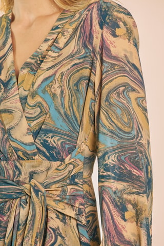 ##Robe midi - Gris et turquoise