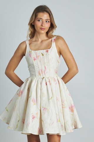 ##Robe patineuse en lin - Blanc