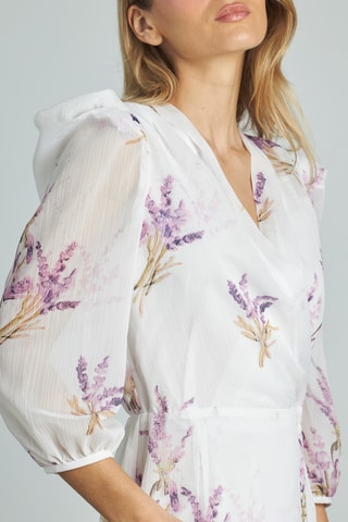 ##Robe portefeuille - Blanc et violet