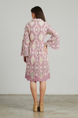 ##Robe chemise - Violet et blanc