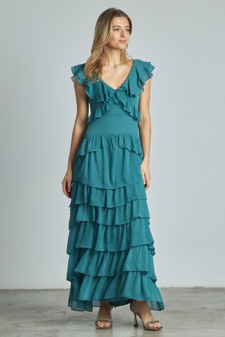 ##Robe volantée - Bleu foncé