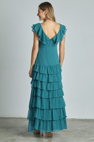 ##Robe volantée - Bleu foncé