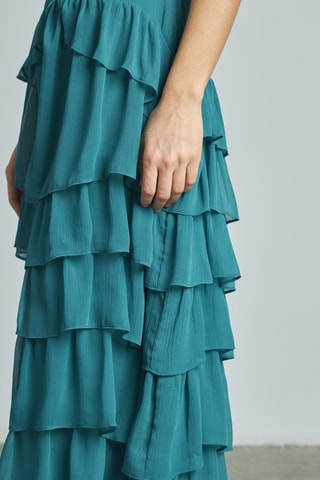 ##Robe volantée - Bleu foncé