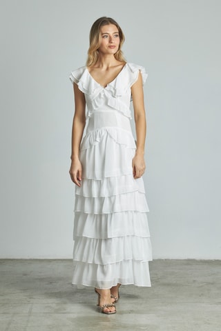 ##Robe volantée - Blanc
