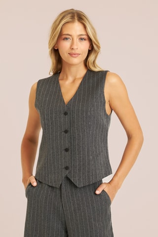 Gilet de costume - Gris chiné et écru
