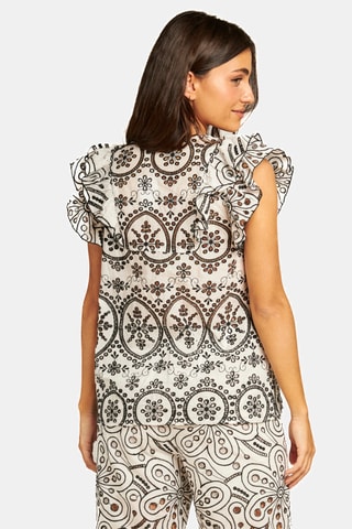 ##Blouse en broderie anglaise - Blanc