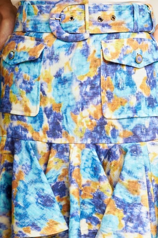 ##Minijupe en ramie - Turquoise