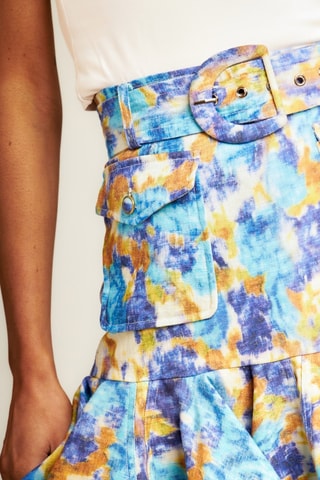 ##Minijupe en ramie - Turquoise