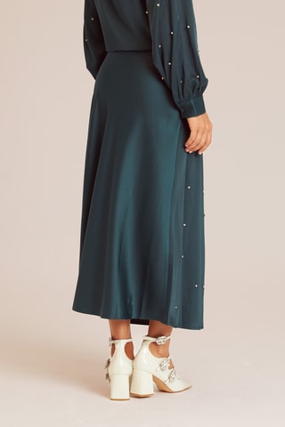 ##Jupe midi taille haute - Vert foncé