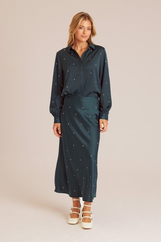 ##Jupe midi taille haute - Vert foncé