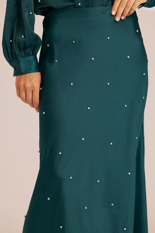 ##Jupe midi taille haute - Vert foncé