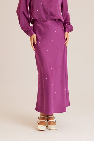 ##Jupe midi taille haute - Violet