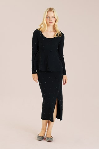 ##Jupe midi taille haute - Noir