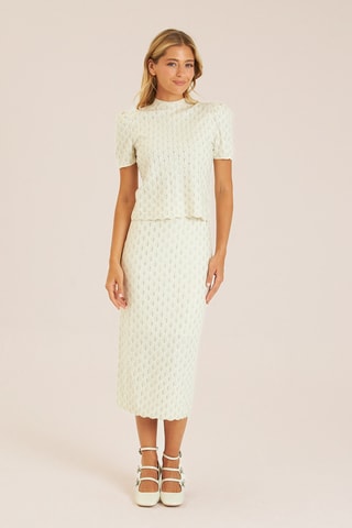 ##Jupe midi taille haute - Beige