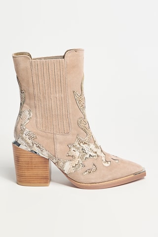 Bottines en cuir - Beige