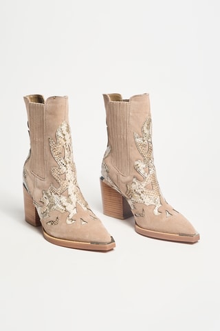 Bottines en cuir - Beige