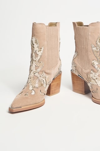 Bottines en cuir - Beige