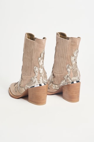 Bottines en cuir - Beige