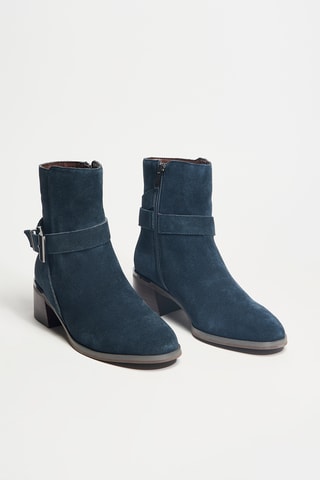 Leren Enkellaarzen - Blauw