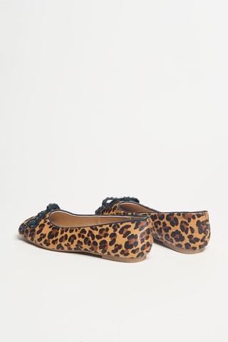 Leren Ballerina's met Hak - Bruin