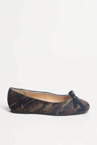 Leren Ballerina's met Hak - Groen