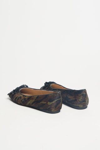 Leren Ballerina's met Hak - Groen