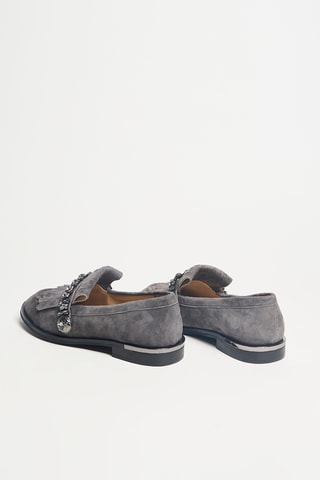 Leren Ballerina's met Hak - Grijs