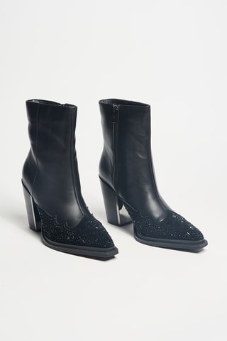 Bottines en cuir - Noir