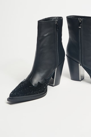 Bottines en cuir - Noir
