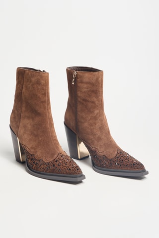 Bottines en cuir - Marron