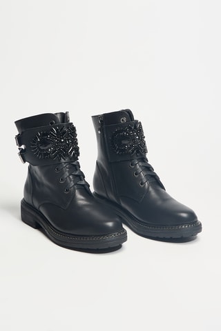 Bottines en cuir - Noir